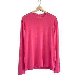 Malo Lightweight Cotton Crewneck Long Sleeve Knit Pullover Pink IT 52 US Medium